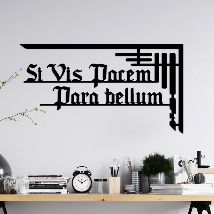 Wallity Si Vis Pacem 1 Escultura de Pared Negra